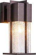 Oil Rubbed Bronze Outdoor Wall Light Fixtures with Crack-Like Glass Modern Outdoor Sconce Exterior Lighting IP65 Waterproof Front Porch Light Wall Mount for Garage Patio Front DoorBrown