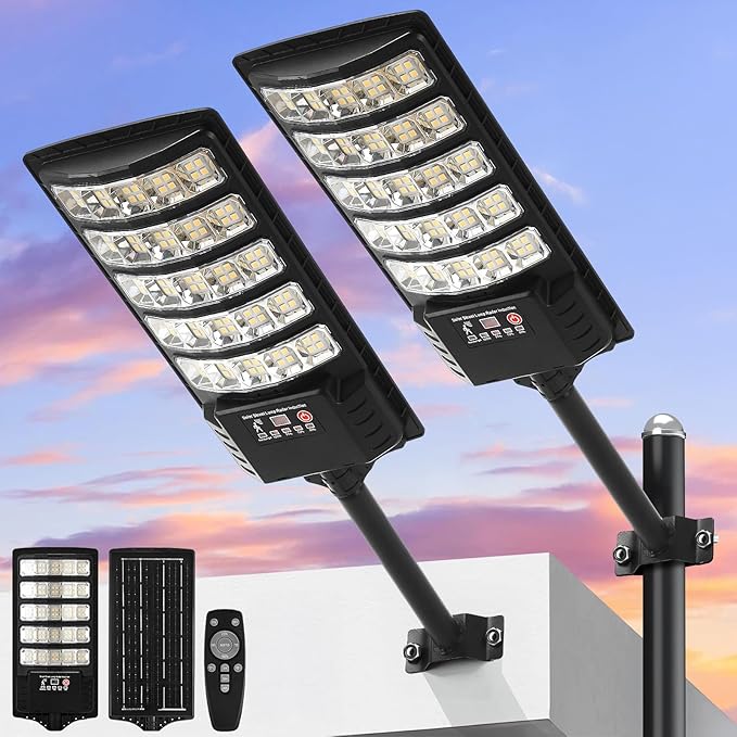 Solar Security Lighting Super Bright Motion Sensor Flood Light Waterproof with 3 Modes for Outdoor Garden Yard Pathway (4 Pack)