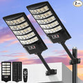 Solar Motion Lights Outdoor Super Bright IP67 Waterproof Security Light 3 Modes Flood Light for Garden Yard Pathway Zero Wiring (2 Pack)