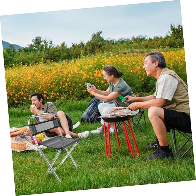 Folding Fishing Stool for Adults Compact Camping Chair Lightweight and Sturdy for Beach Picnic and Camping Random Color