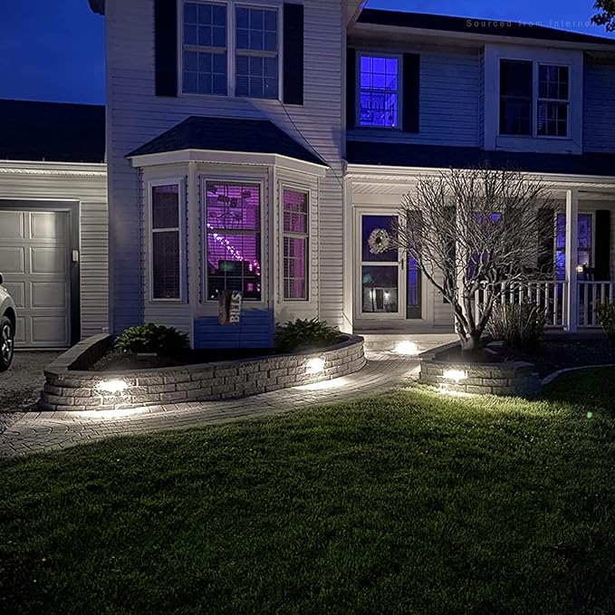 LEONLITE 8-Pack Premium Series 4 Inch 2W LED Retaining Wall Lights Swivel Hardscape Lighting Low Voltage LED Landscape Lights 12V Hardscape Paver Light Outdoor Step Light 5000K Daylight ETL