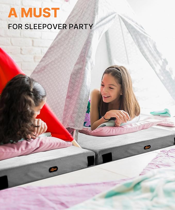 4 INCH Extra Thick Memory Foam Camping Mattress 30D Foam Camp Pad for Car Tent Cot Roll Up Mattress for Guests Sleepovers RV Truck Camper