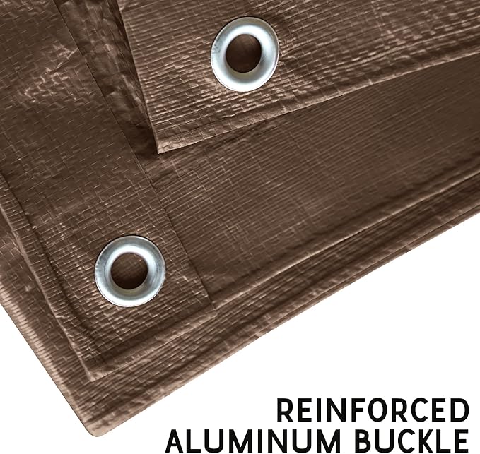 STARPYNG-7 Mil Brown/Blue 16x20 Feet Tarp-Multifunctional Waterproof Tarpaulin-Waterproof UV Resistant Rip and Tear Resistant Poly Tarpaulin with Reinforced Edges for Cover