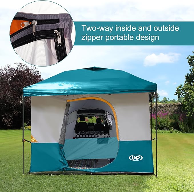 UNP Camping Canopy - Inner Tent - Side Tents - SUV Camping Cube for 10' x 10' Pop Up Canopies (Canopy Pole/Shelter NOT Included) (Ocean Blue-SUV Cube Tent)