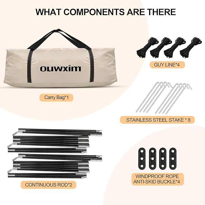 12'x12' Camping Screen Tent - Portable Screen Canopy 8-10 Person&ampInstant UV Resistant Sun ShelterEasy to Set Up&ampMosquito Net Tent&ampWaterproofSuitable for Family Camping TripBackyardPicn