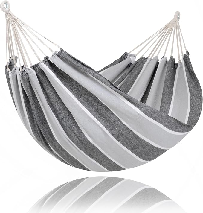 SUNCREAT Hammocks for Outside Portable Heavy Duty Tree Hammock Dark Gray &amp Light Gray