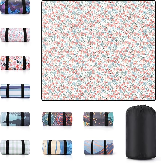 60x80 Large Picnic Blankets Waterproof Outdoor Beach Blanket Sandfree Tent Camping Sleeping Carpet Portable Yoga Meditation Mat Road Trip Car Travel Essentials Hiking Backpacking Gear Gifts