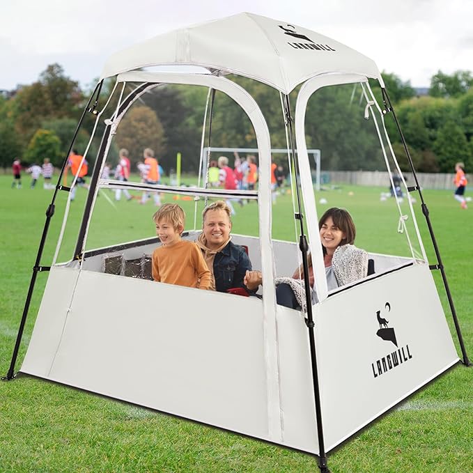 Pod All Weather Sports Tent Outdoor Pop Up Bubble Clear 540° View Winter Tent for 1-2 Person Instant Cold Weather Shelter with Rainfly for Soccer Football Softball &amp Other Sports Events