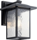 Kichler Capanna 13.25 Outdoor Wall Light in Black 1-Light Exterior Wall Sconce Porch Light with Clear Water Glass (13.25 H x 8.5 W) 49925BKT