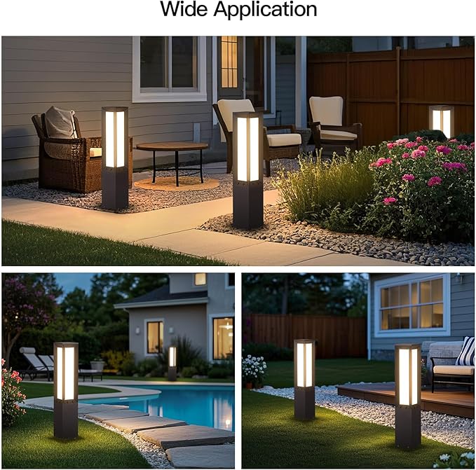 Landscape Path Light Hard Wired 31.5 Outdoor Pathway Lights AC100-240V Waterproof Bollard Driveway Lamp Modern 3000K Standing Lighting Patio Lawn Tall Garden Lantern for Commercial Walkway