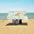 Cute Capybara Lemon Camping Sun Shelter Beach Tent Portable Beach Sun Shade Outdoor Canopy for Camping Trips Fishing Picnic