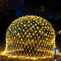 (Upgraded) Outdoor Christmas Lights 360 LED Sturdy Net Lights 12x5Ft Outdoor String Lights [8 Modes &amp Waterproof] Christmas Decoration for New Year Bushes Gardens Lawns Patio Decor - Warmwhi