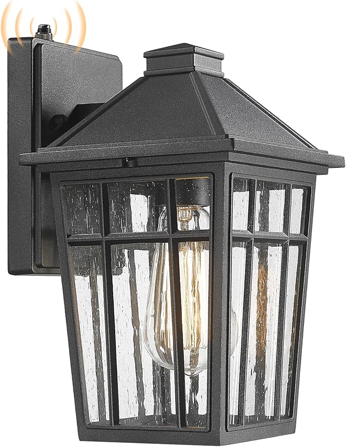 Darkaway Dusk to Dawn Outdoor Wall Lights for House Exterior Lighting Fixtures Wall Mount Porch Lights Waterproof Outdoor Sconce Lights with Seeded Glass for Patio Hallway Garage
