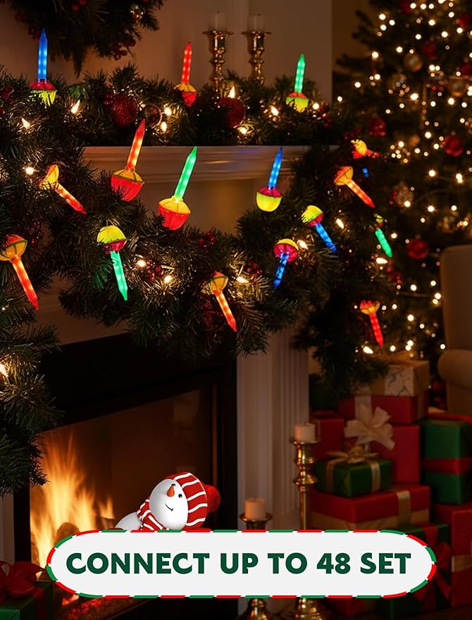 15.5FT Vintage Multicolor LED Bubble Lights for Christmas TreeRetro Bubbling Christmas Lights Liquid-Free Energy Saving Design Connectable Up to 48 Strands UL Certified Indoor Outdoor Decor