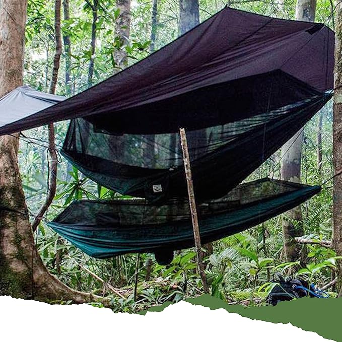 Hammock with Mosquito Net - Fully Reversible Bug Free Hammock Tent Extra Large Sleeping Space Bug Proof Netting &amp Suspension - Change The Way You Camp with Hammock Bliss Quality - No-See-Um No M