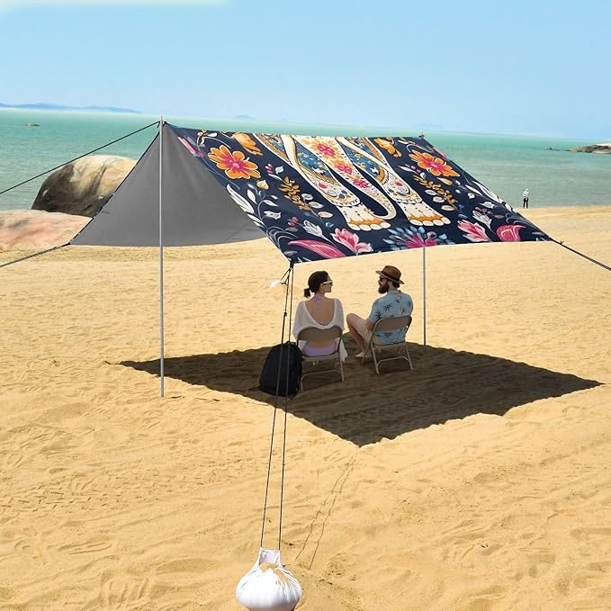 Cute Elephant FlowerCamping Sun Shelters 9.2 x 10.5 FT Beach Canopy Tent Sun Shade with Carrying Bag for Camping Trips Fishing Backyard Fun or Picnics 21341038