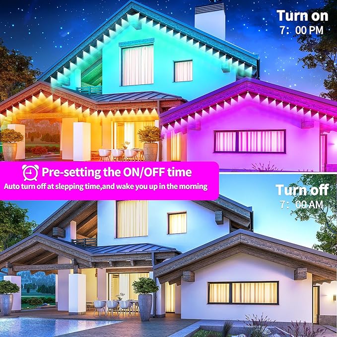 200FT Permanent Outdoor Lights for HouseWaterproof Smart RGB LED Eaves Lightspermanent outdoor lights with App/Remote ControlMusic synchronisationfor HouseHalloweenRoofChristmas Decorations