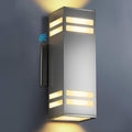 KIZON Modern Dusk to Dawn Outdoor Wall Light Stainless Steel Up and Down Sconce with E26 Base Includes 3000K Bulbs Waterproof Exterior Lighting Fixture for House Porch Garage Entryway