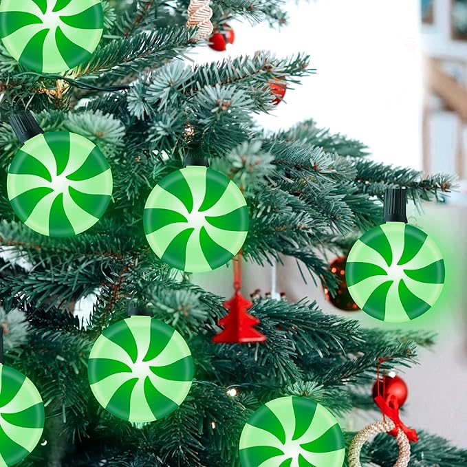 Ultimate Unicorn Christmas Lollipop Pathway Lights for Christmas Decoration 10 LED Christmas Peppermint String Lights Green Lollipop Pathway Lights with Stakes for Garden Christmas Decor
