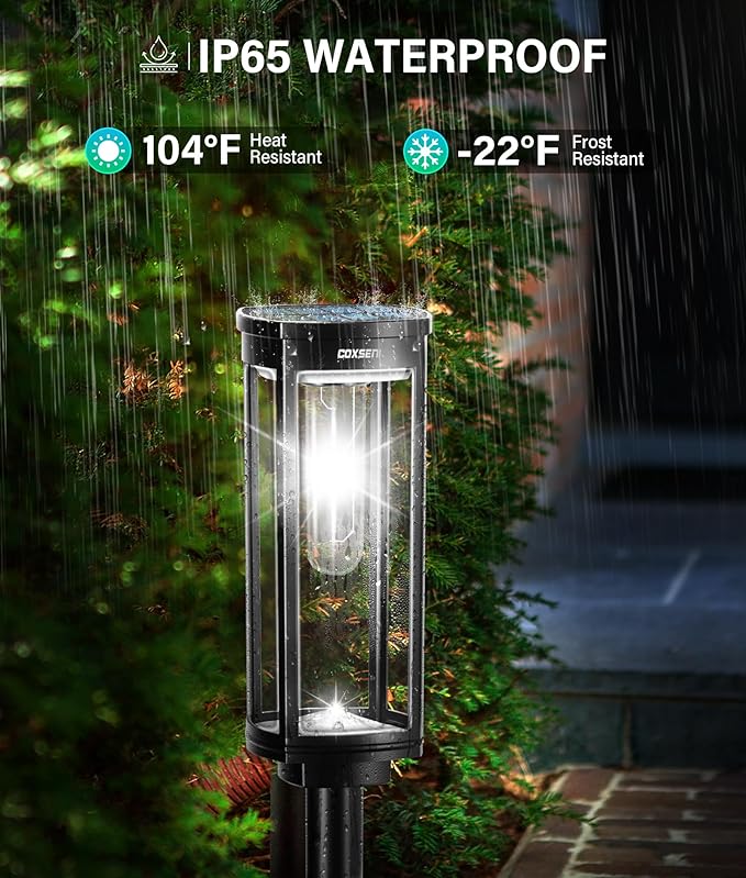 Solar Path Lights Outdoor 8 Pack Bright Solar Pathway Lights Outside Waterproof Solar Powered Landscape Lights for Walkway Driveway Lawn Patio Sidewalk Garden Yard Cool White