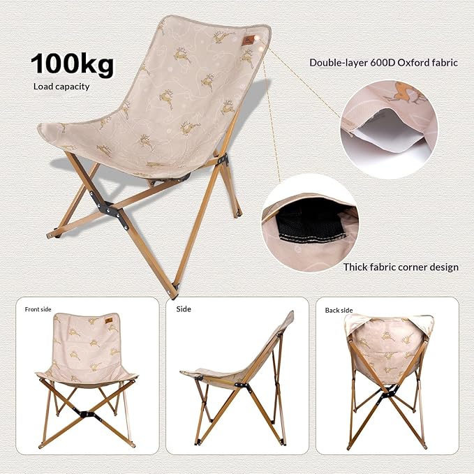 Camping Chairs Foldable Portable Camping Chair Reinforced Fabric Design with 300 lbs Weight Capacity Ideal for Camping Picnics Hiking and Beach Use