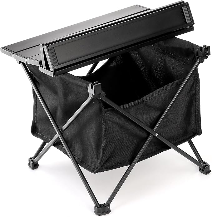 SOUJOY Folding Camping Table with Storage Bag Small Beach Side Table Portable Collapsible Aluminum Picnic Tent Side Table for Outdoor Cooking BBQ Hiking Boat Travel