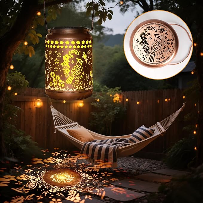 Cardinal Solar Lantern Outdoor Cardinal Decor Garden Decor Waterproof Light Hanging Solar Lights Yard Decor Christmas Gifts Gifts for Women Gifts for Mom Gifts for Grandma