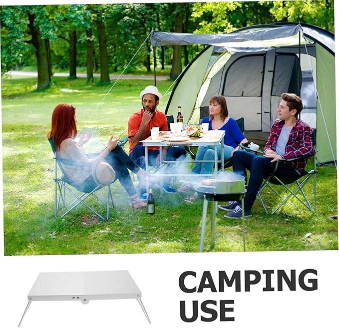 POPETPOP Compact Mini Beach Table Lightweight Aluminum Portable Picnic and Camping Tray for Outdoor Use Easy Assembly Heat-Resistant Design for Family Gatherings