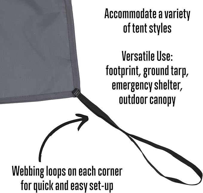 ALPS Mountaineering Tent Footprint Multiple Sizes 1500mm Waterproofing Webbing Loop Attachments