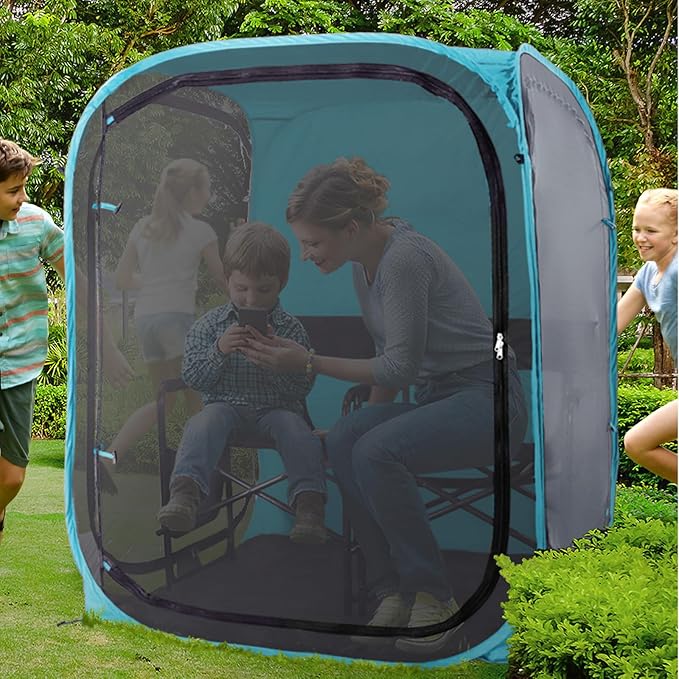 Under the Weather WeatherPod Original Shark Tank MyPod™ Mesh 1-2 Person Pop-Up Screen Pod - Keeps Out Bugs Mosquitos and Harmful UV Rays - UPF 50 for Maximum Protection from The Sun
