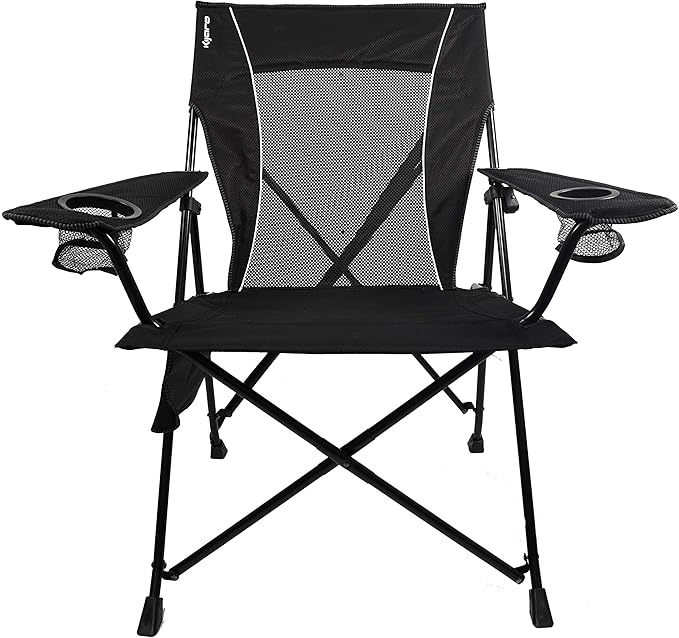 Kijaro Foldable Camping Chair Vik Black Polyester Mesh Steel Portable Durable Unisex