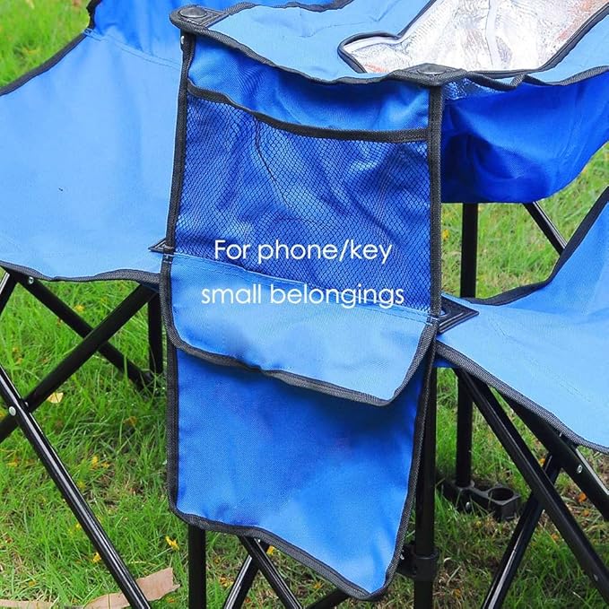 Yescom Double Folding Chair w Umbrella Table Cooler Fold Up Picnic Camping Beach Garden