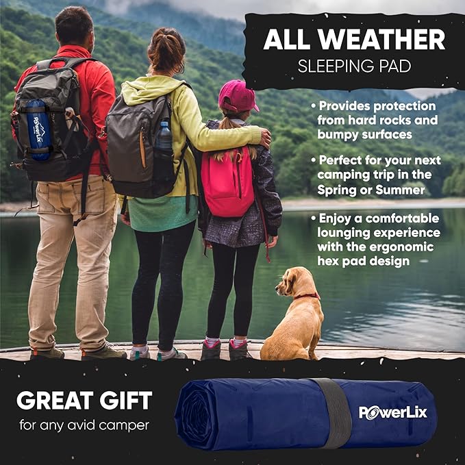 POWERLIX Ultralight Camping Sleeping Pad with Inflation Bag– Compact Lightweight Camping Pad Outdoor Backpacking Hiking Traveling Airpad Camping Air Mattress Sleeping Mat