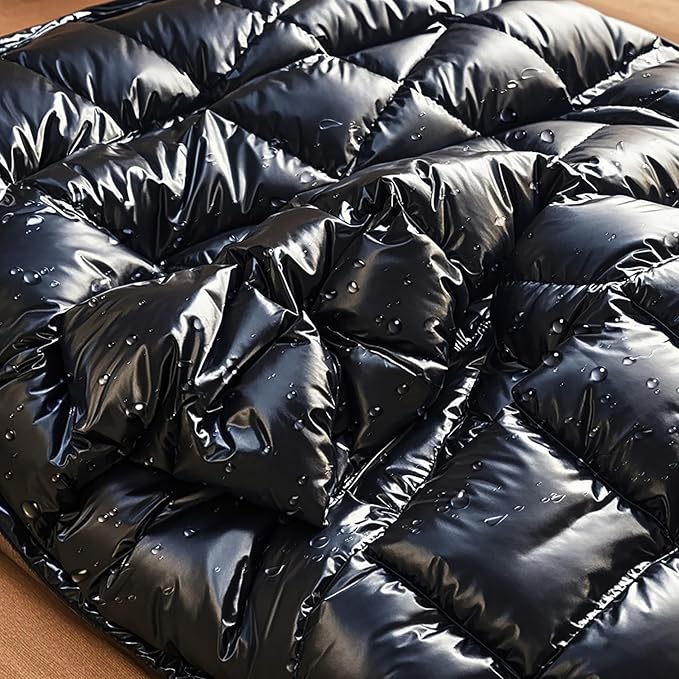 Down Camping Blanket - Packable Lightweight Outdoor Blanket Warm Compact Backpacking Quilt for Cold Weather Water-Resistant Puffer Blanket Ideal for Travel Hammock Outdoor Adventures