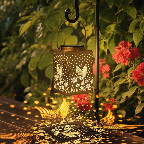 2 Pack Bronze Solar Lights Outdoor Waterproof Decorative - Gifts for Women Mom Grandma Hummingbird Garden Decor for Yard PatioBackyard Porch  Garden (Hummingbird)