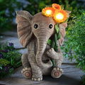 Outdoor Sculpture Figurine Statue Elephant DecorSolar Garden Statues for Patio Home Yard DecorGood Luck Sunflower Elephant for Women Mom Gifts Housewarming Gift