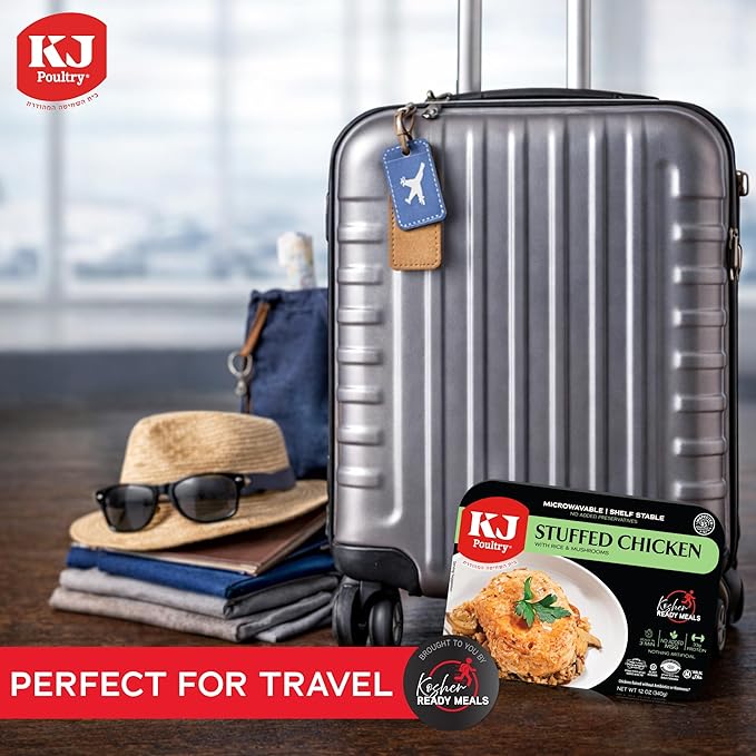 KJ Poultry Kosher Ready Meals - Stuffed Chicken Breast Rice MRE Meat Meals Ready to Eat Gluten Free Halal (12 Pack) Prepared Entree Fully Cooked Shelf Stable Microwave Dinner Travel Military