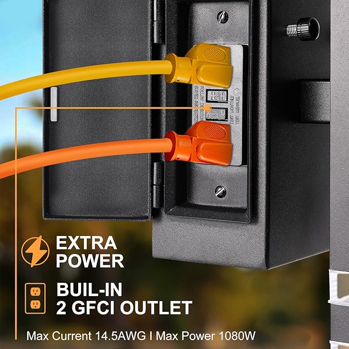 Porch Lights with GFCI Outlet 2 Pack Dusk to Dawn Outdoor Lights with Outlet IP65 Waterproof Anti-Rust Exterior Light Fixture Outside Wall Sconce for House Porch Garage Front Door