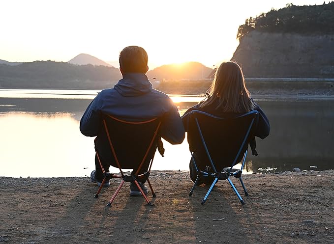 MARCHWAY Lightweight Folding Camping Chair Portable Foldable Compact for Outdoor Camp Travel Beach Picnic Festival Hiking Backpacking Supports 330Lbs (Orange)