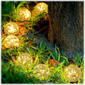 Honoson Solar Globe Lights Outdoor - Waterproof Cracked Glass Balls for Garden Patio Lawn &amp Yard Warm White Solar LED Lights with Easy Installation &amp Durable Design(3.9 Inch12 Pieces)