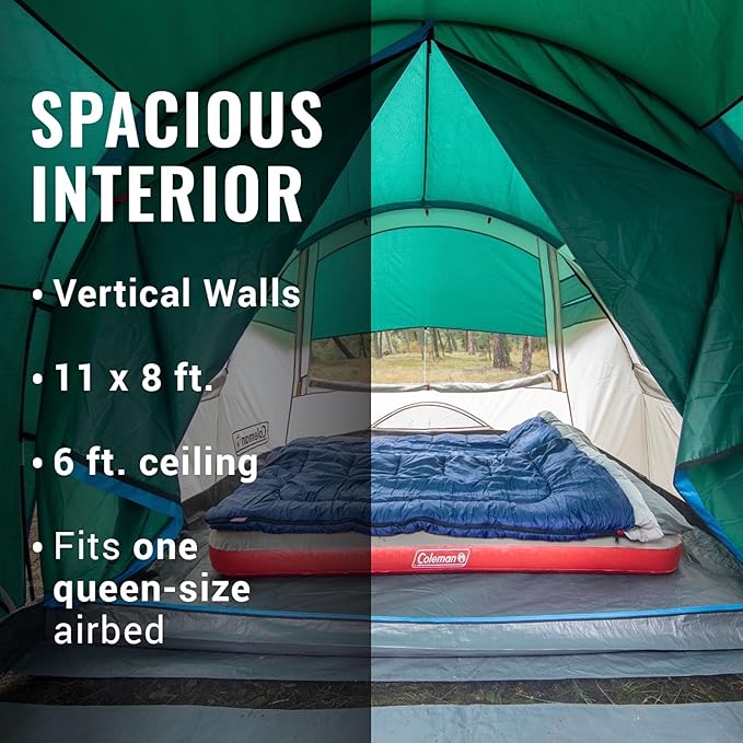 Coleman Weatherproof 4-Person Cabin Tent with Screened Porch Screen Room Adds 35% More Space Rainfly Included 10-Minute Setup