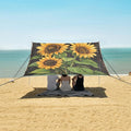 ALAZA Yellow Sunflowers Vintage Beach Tent Sun Shelter UPF50+ Protection Beach Shade Canopy w/ 4 Sandbags for Outdoor Camping Fishing Backyard Fun Picnic 10x9 ft