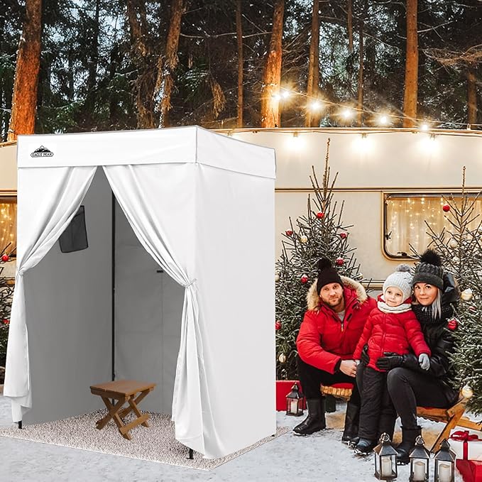 EAGLE PEAK Flex Compact 5x5 Pop-up Canopy Changing Room Portable Privacy Dressing Room for Indoor Fashion Photoshoots Camping or Pool White