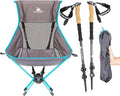Get Out Gear TrekChair V2 Highback Backpacking Chair | 2-in-1 Trekking Pole and Camp Chair System | Extra Large and Wide with Headrest | Ultralight | Compact Packable and Lightweight Hiking Chair