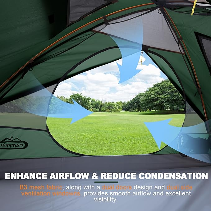 2 Person Backpacking Tent Waterproof Windproof Two Person Tent Lightweight Easy Setup 2 Man Tent for Camping Hiking Cycling