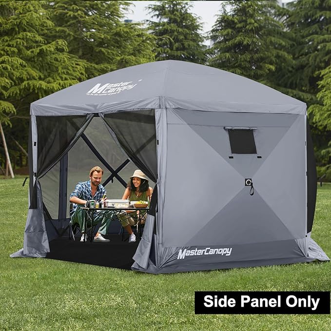 MASTERCANOPY Wind Screen Side Panel with Window for 12x12 Escape Screen Shelter Canopy Tent - Weatherproof UV Resistant Sun Shade Attachment Accessory (Beige 1 Pack)