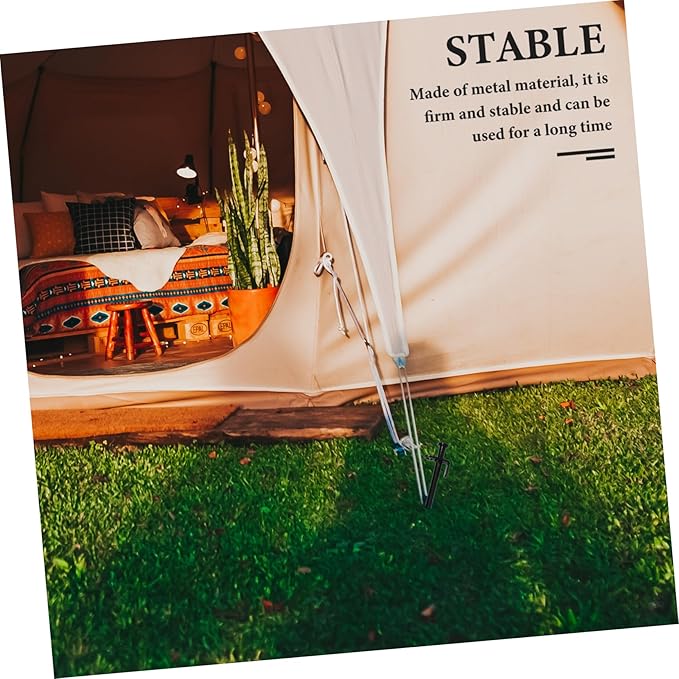 4Pcs Sturdy Metal Garden Stakes Tarp Stakes for Ground for Anchoring Tents Canopies and Landscaping Lightweight and Easy to Use Planting Tools