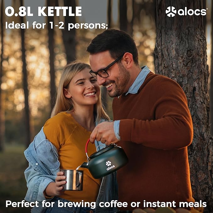 Alocs Camping Cookware Set Camping Gear Compact Camping Pots and Pans Set Durable Hard Alumina Camping Cooking Set for Outdoor Backpacking Camping Hiking Picnic Included Mesh Carry Bag