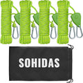 Camping Rope Reflective Tent Rope Guyline with Ratchet Pulley Tarp Tie Down Ropes for Tent Tarp Canopy Shelter Camping 13ft Adjustable Guy Line for Canopy Tent 4 Pack Guy Lines Tents Cords