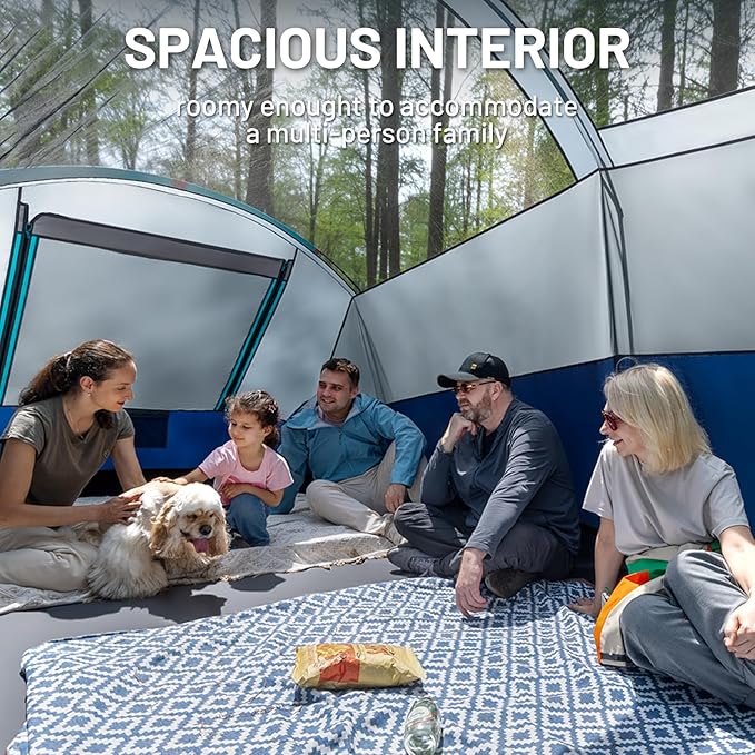 TIMBER RIDGE 8 Person Family Camping Tent with Screen Room Double Layer Waterproof Weather Resistant Big Tunnel Tent with Rainfly Carry Bag Large Family Tent for Outdoor Party 20ft x 8ft x 76in